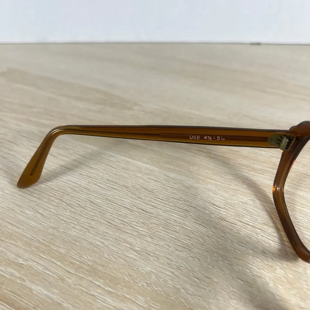 Vintage USS 4 1/2 - 5 3/4 USS 50-20 Eyeglasses Full Rim Frames ONLY Brown